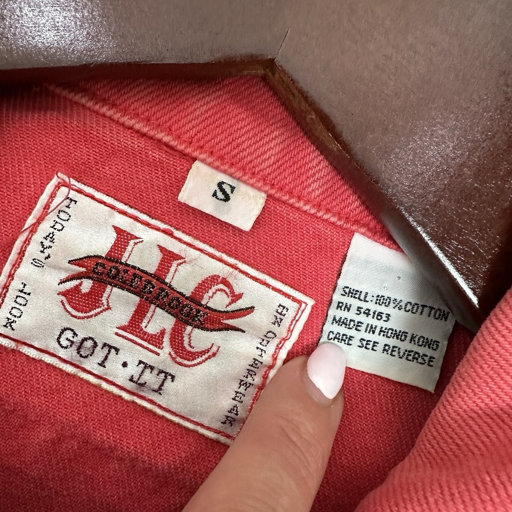 Vintage JL Colebrook Chore Jacket Red Small Barn Retro Denim Western Classic - Picture 2 of 11